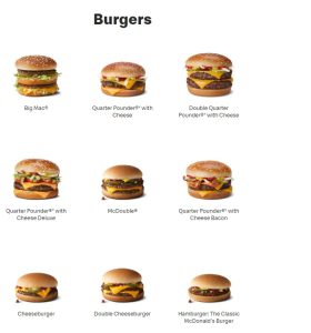 Mcdonalds Burger Menu With Prices 